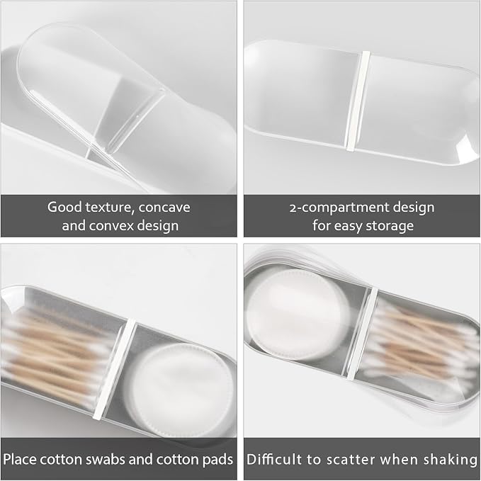Adorila Travel Cotton Swab & Round Holder, 2 Pack - Image 3