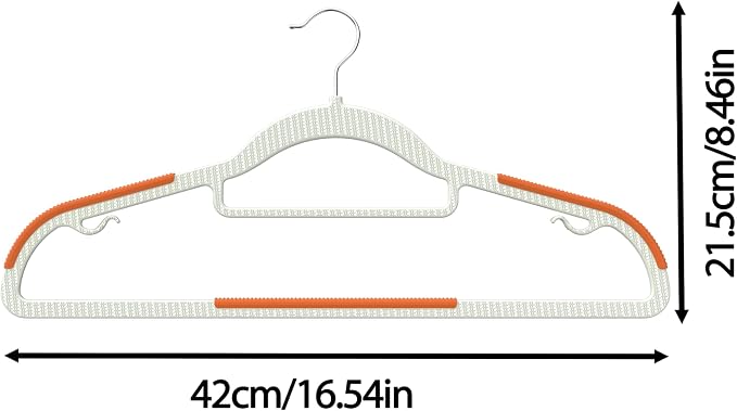 60 Pack Heavy Duty Plastic Hangers, Non Slip Clothes Hangers - Image 2