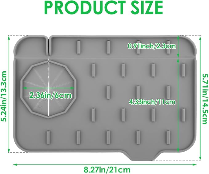 2Pcs Silicone Sink Faucet Splash Guard Mat Sponge Holder 8.3 x 5.3 Inch | Soap - Image 2