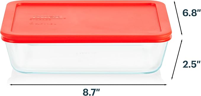 Pyrex Simply Store 6 Cup Glass Food Storage Container, BPA-Free Lids | BPA-free - Image 2