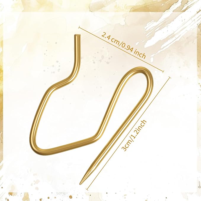 Outus 58 Pack Metal Curtain Hooks Pin-On Drapery 1.2x1, - Image 2