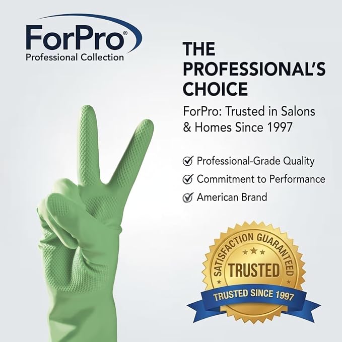ForPro Natural Rubber Gloves, 6 Pairs Reusable Multi-Purpose Household Cleaning - Image 2