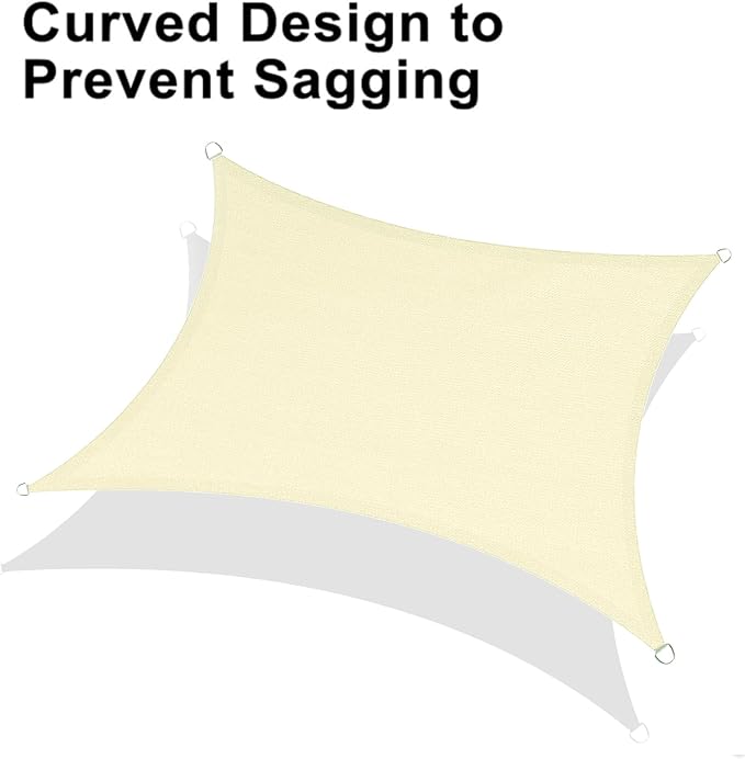 LOVE STORY Custom Size 10' x 10' Butter Cream Sun Shade Sail Canopy Commercial Rectangle Sail Shade Fabric for Patio Garden Backyard Pool (Customized)