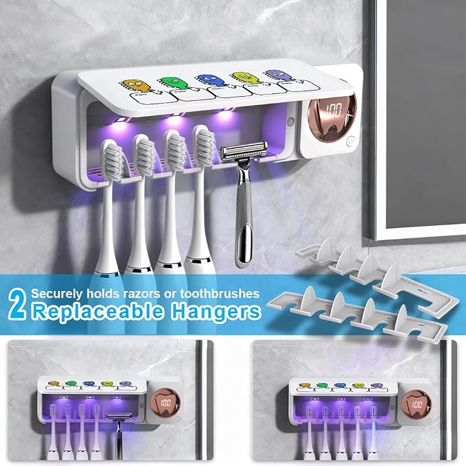 Toothbrush Holders Wall Mounted Name Labels No Drill - Image 7