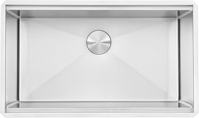 Ruvati 30-inch Round Corner Undermount 16 Gauge Stainless Steel Workstation Kitchen Sink Single Bowl – Soundproof Multifunction Chef Sink with Cutting Board & Accessories – RVH8320