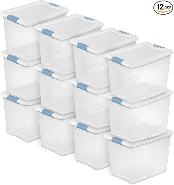 Sterilite 25 Qt Latching Storage Box, Stackable Bin by Sterilite