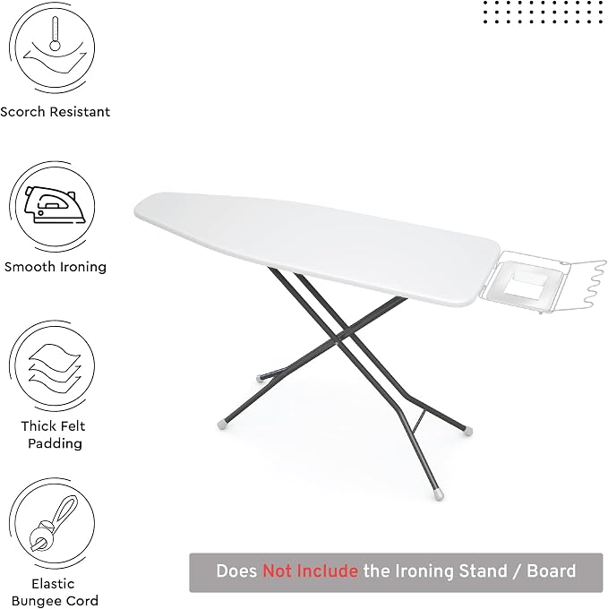 Encasa XO Ironing Board Cover and Pad, Medium 42"x14" - Image 2