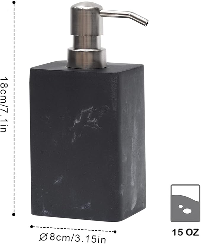 Soap Dispenser, 15 Oz with with Brushed Nickel Pump, Refillable Liquid Square - Image 6