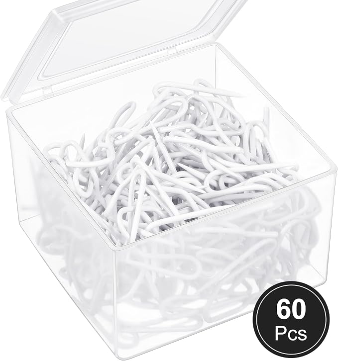 Outus 58 Pack Metal Curtain Hooks Pin On Drapery Hooks 1.2 x 1 Inch - Image 4