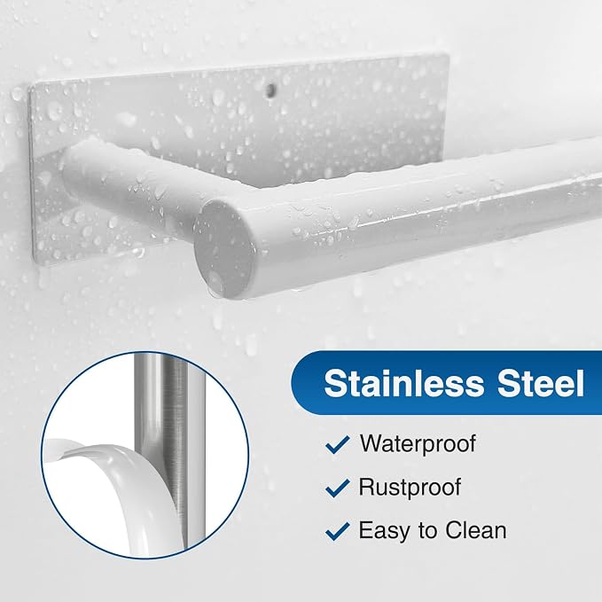Paper Towel Holder, Self-Adhesive or Drilling， White, 1 Pack - Image 3