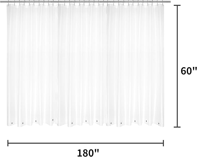 Barossa Design Clawfoot Tub Shower Curtain Liner 180 x 60 Short - Image 2