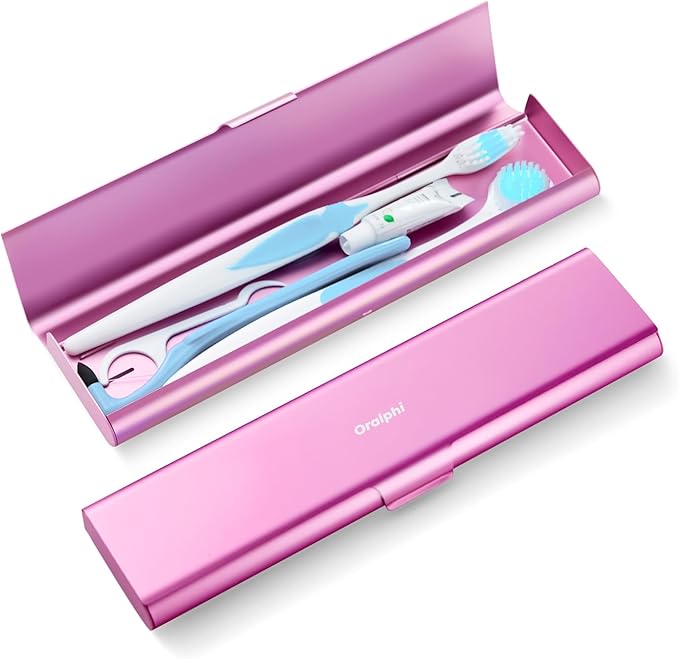 Wider Aluminum Toothbrush Travel Case, Portable Travel Toothbrush Holder by Oralphi