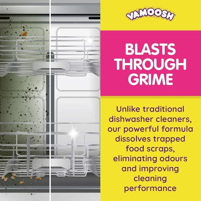 Vamoosh 6-in1 Dishwasher Cleaner | Deep Cleanse for Heavy-Duty Cleaning | Limescale Removal | Grease Elimination | Eco-Friendly | Hygienically Cleans | Environment Friendly | 100g (Pack of 4)