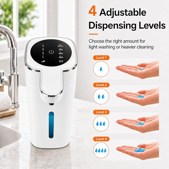 Automatic Liquid Soap Dispenser Touchless, USB Rechargeable | 14.2 oz Hand Soap - Image 4