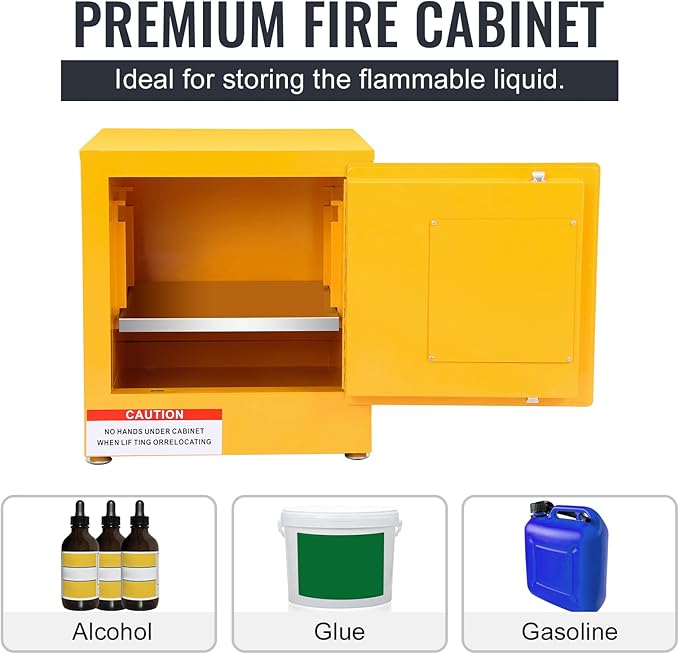 Flammable Cabinet, Galvanized Steel Safety Cabinet, Adjustable Shelf Flammable Storage Cabinet, for Commercial Industrial and Home Use,17x17x18In