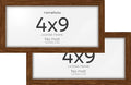 Homeforia 4x9 Business License Frame Brown, High End Dark Oak 4 x 9 Certificate Frame, 9x4 Wood Document Frames for Wall or Tabletop, 4by9 inch Walnut Wooden Frames, Tempered Glass, Wall Kit, Set of 2