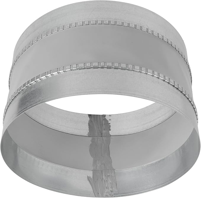 Repa Market 10" Inch Flexible Vibration And Noise Reducing Coupler - Female Fit Duct Connector – Galvanized Steel Coupling for Joining Two Male Duct Fittings – HVAC Ventilation Inline Joint