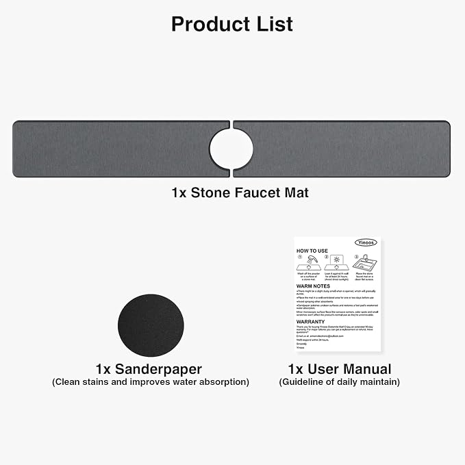Premium Stone Faucet Mat for Kitchen Sink, Sink Splash Guard Tray for Prevents - Image 7