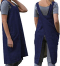 WROLEM Women's Practical Cross Back Pinafore Apron with Large Pockets Home Kitchen,Restaurant,Coffee House,Cooking,Gardening