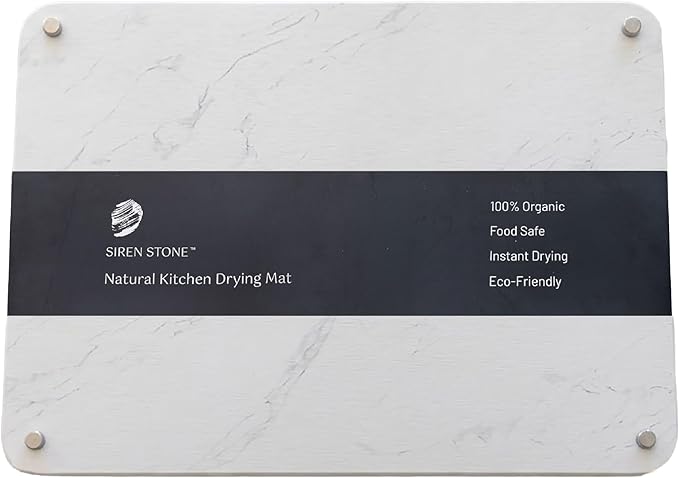LARGE White Stone Dish Drying Mat by SirenStone