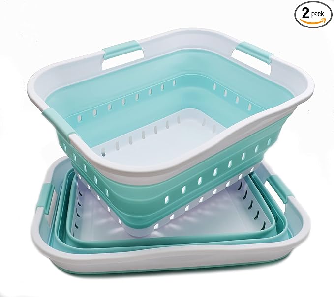 SAMMART 42L Collapsible Plastic Laundry Basket by SAMMART
