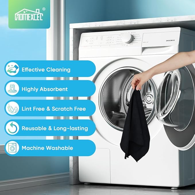 HOMEXCEL 24PK Microfiber Cleaning Cloth, Cleaning Rag - Image 7