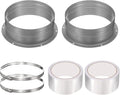 PATIKIL 6 Inch Duct Connector Flange, 2 Pack Galvanized Iron Straight Pipe Flange Dryer Vent Connector with Clamp for Air Heating Cooling Ventilation HVAC System, Silver