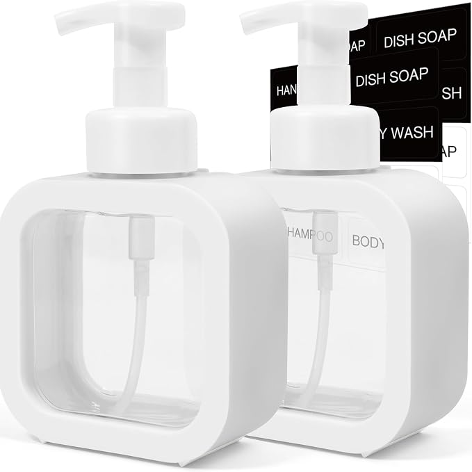 Foaming Soap Dispenser, 2 Pack 300ml Plastic Refillable Foaming Hand Soap by Unknown