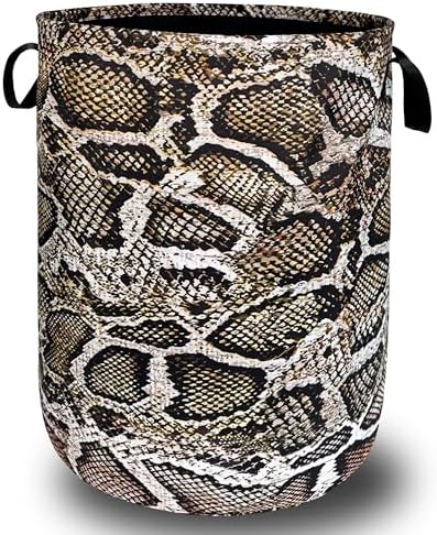 Snake Printed Laundry Basket Oxford Cloth Foldable Hamper 18.9x16.5 Inch by SELIONLIKN
