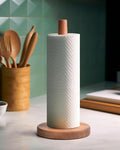 KitchLife Acacia Wooden Paper Towel Holder Countertop, Large Size by OverDoorHooksKitchenSupplies