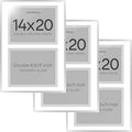 Homeforia 14x20 Double Diploma Frame Silver, High End Metal 14 x 20 Certificate Frames with Mat for Two 8.5x11 inch Diplomas, 20by14 Dual Award Degree Matted Frames, Tempered Glass, Wall Kit, Set of 3