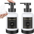 Luxspire Glass Foaming Soap Dispenser 15oz Hand Soap Bottle, 2 Pack | Anti-drip by Luxspire