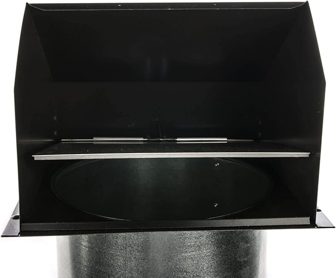 RDP Hooded Wall Vent with Screen and Damper (4 Inch, Black)