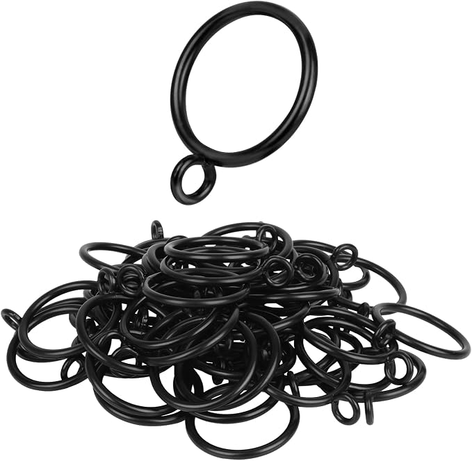 Curtain Rings with Eyelets, 48 Pack Metal Drapery Rings by Unknown