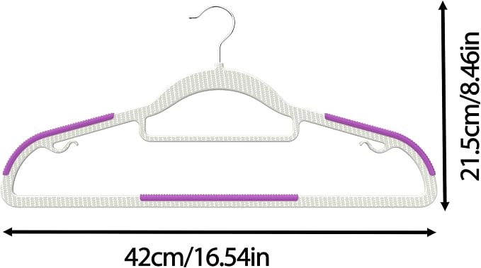 20 Pack Heavy Duty Plastic Hangers, Non Slip Clothes Hangers - Image 2