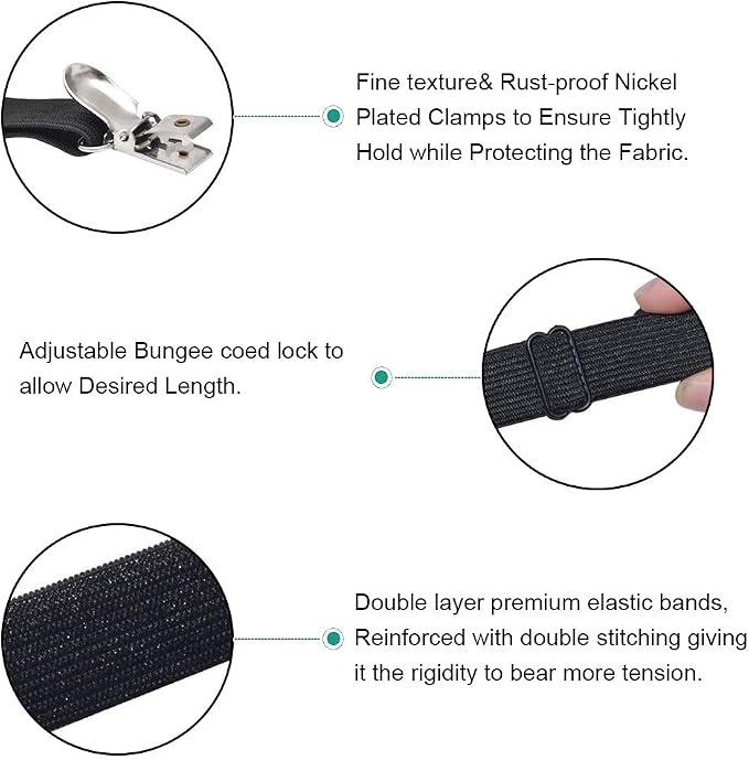 Adjustable Bed Sheet Straps Clips, Elastic Mattress Sheet Fasteners Holder and - Image 2