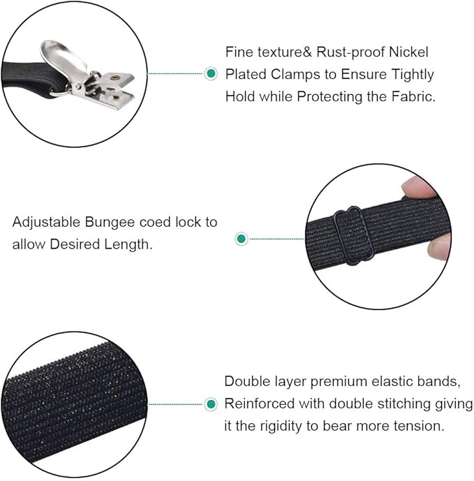 4Pcs Adjustable Crisscross Fitted Sheet Band Straps Grippers Suspenders - Image 2
