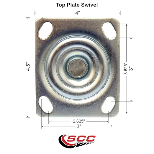 Service Caster Brand Replacement Caster for Uline Caster H-3327S - Swivel Top Plate Caster with 8 Inch Rubber on Metal Wheel - Heavy Duty Replacement Caster - Fits Platform, U-Boat and Trucks H-1192
