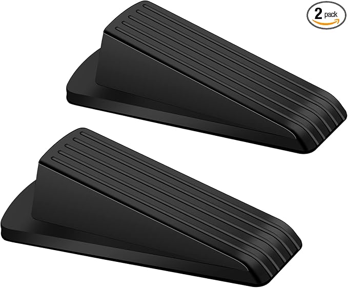 Door Stoppers, 2 Pack Premium Rubber Door Stoppers by CAGSIG