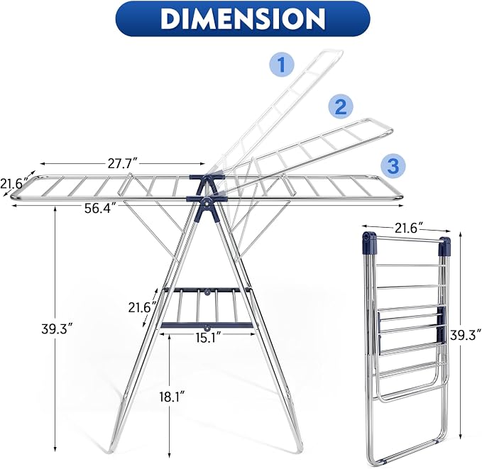 Large Stainless Steel Clothes Drying Rack | Drying Rack Clothing - Image 2