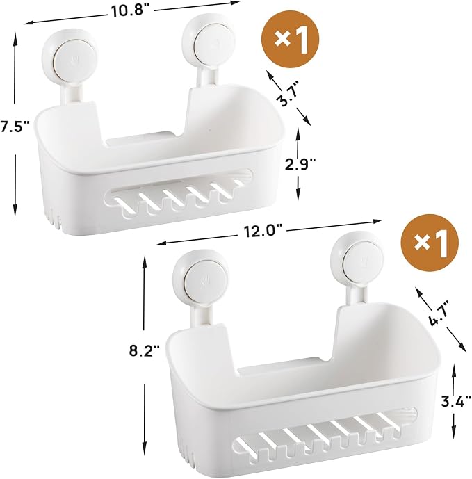 LEVERLOC Shower Caddy Suction Cup, Shower Organizer Bathroom Shelf - Image 3