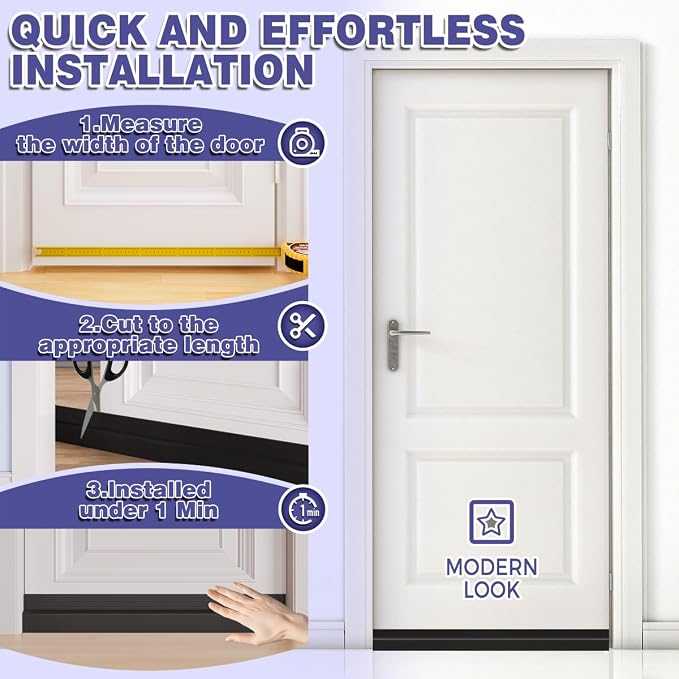 Door Draft Stopper, Adjustable Door Sweep - Image 8