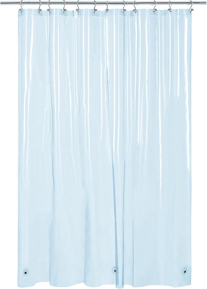 Barossa Design Extra Long Shower Curtain Liner Clear Blue - Image 8