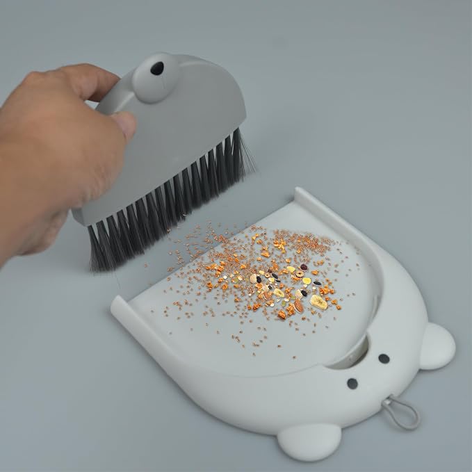 Mini Broom and Dustpan Set 6.2x6.3 Inches Compact Hand Broom - Image 6