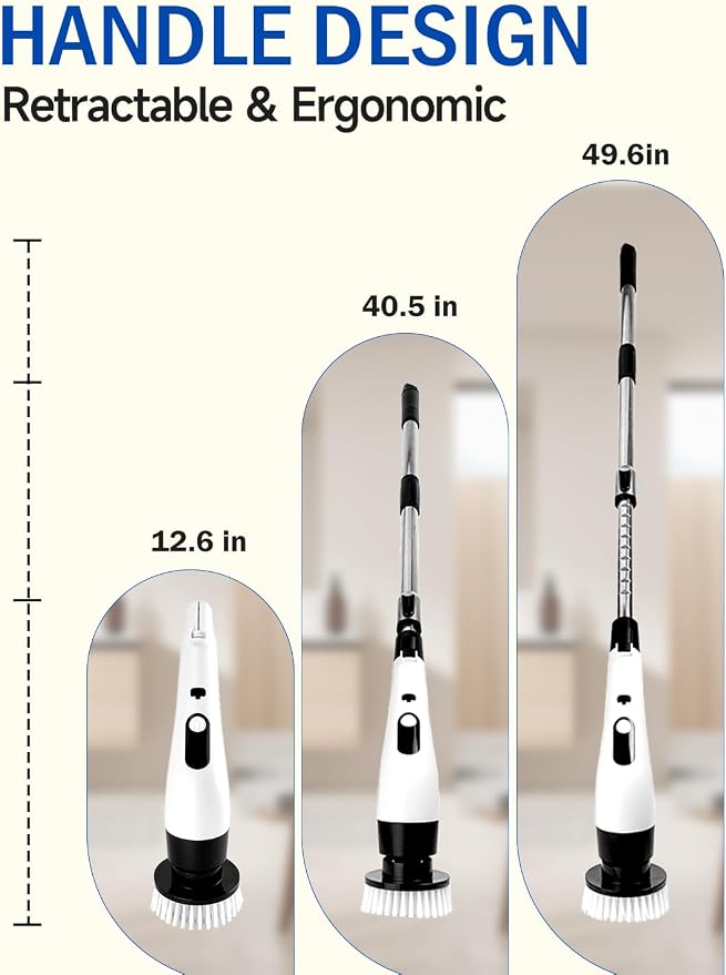 PUNOMO Electric Spin Scrubber for Bathroom & Shower, Power Cleaning Brush - Image 6