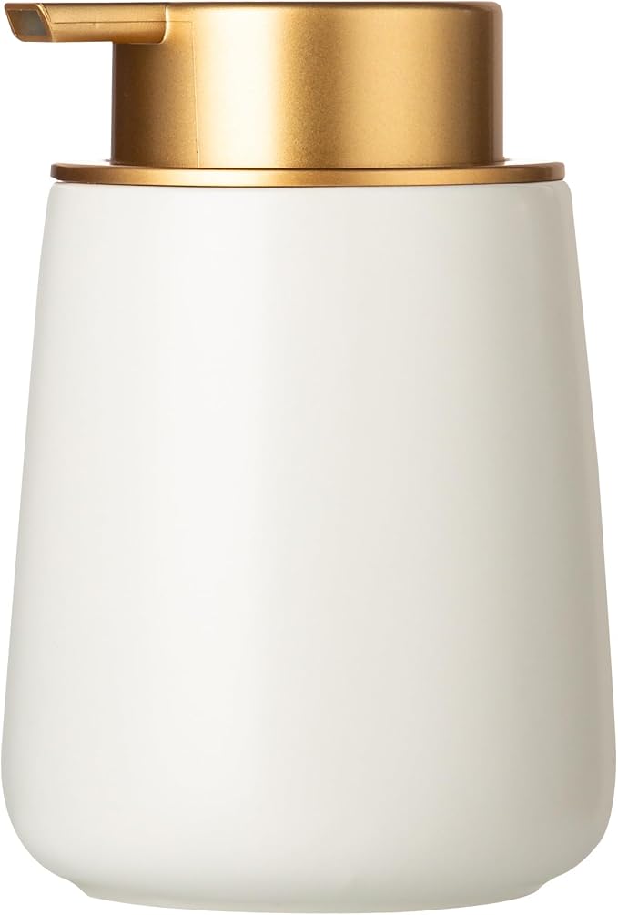 Enra White Ceramic Soap Dispenser, Lotion Dispenser by Enra