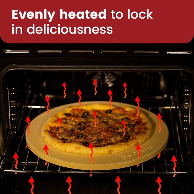 K ROCKSHEAT 10.25 Inch Pizza Stone for Grill, Small Bread Baking Stone for Oven, Cordierite Pizza Grilling Stone 10.25" Round