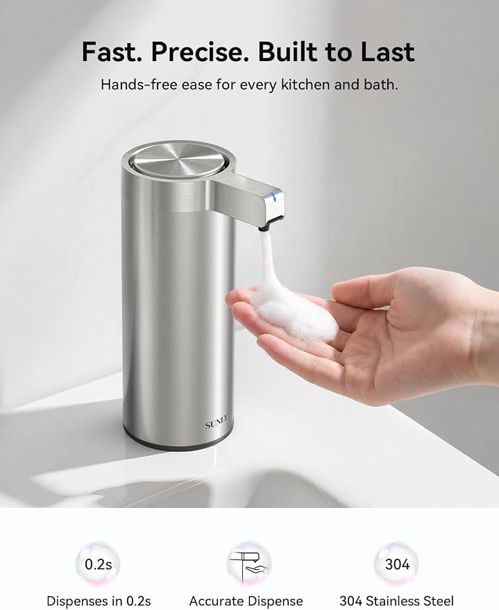 Automatic Foaming Soap Dispenser Touchless – Clog-Free Pump, 0.2s Fast Sensor - Image 3