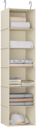 Hanging Closet Organizer 6-Shelf, Oxford Fabric Wardrobe Storage, shoes & by DonYeco