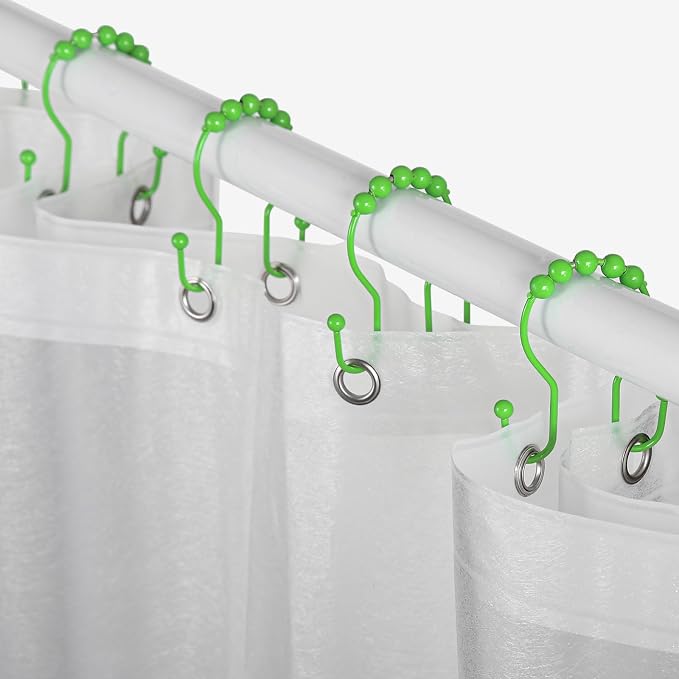 Shower Curtain Hooks, Stainless Steel Shower Curtain Hangers, Double Hook - Image 6